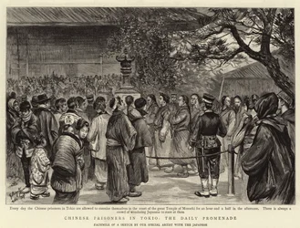 Chinese Prisoners in Tokyo, the Daily Promenade